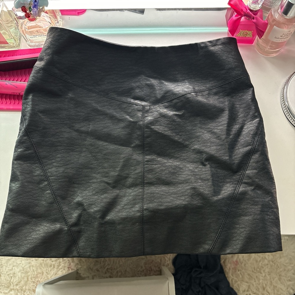 divided leather skirt